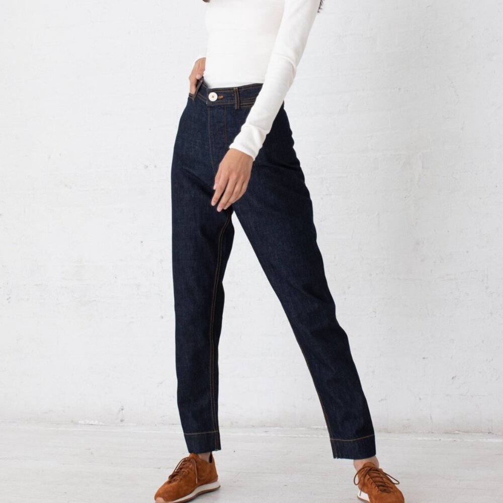 Jesse Kamm Ranger Pants in Dark Blue Denim, size 4